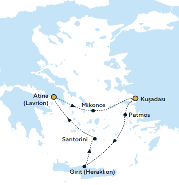 Celestyal Discovery İle Kuşadası Hareketli Yunan Adaları Yaz Programı ( 3 Gece Konaklamalı )