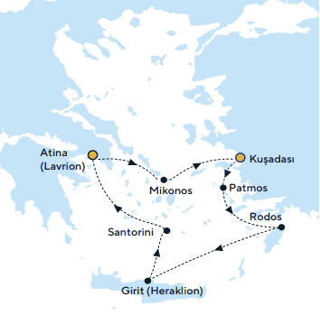 Celestyal Journey İle Kuşadası Hareketli Yunan Adaları & Atina ( 7 Gece Konaklamalı )