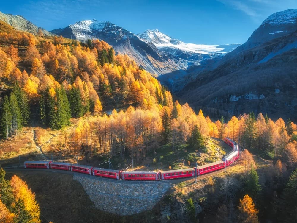 BERNİNA EXPRESS ILE  BİR AVRUPA MASALI TURU Türk Hava Yolları ile 7 gece GOLDENPASS Express treni ile Lozan & Montrö Turu İmkânı,Sabah Basel gidiş – Akşam Basel dönüş || 16311||20740