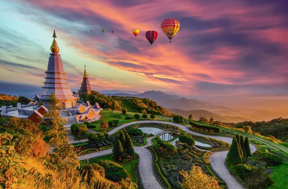 holiway travel doi inthanon sicak hava balonu pagoda